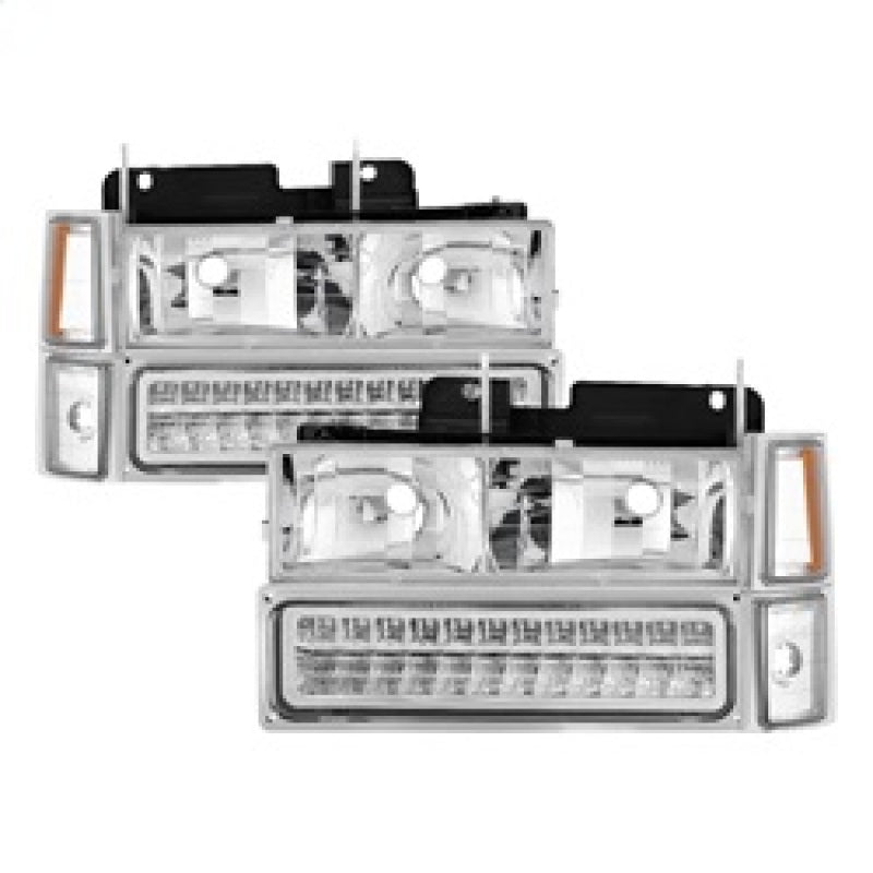 Xtune 92-94 Blazer Full Size Corner/LED Bumper Headlights Chrome HD-JH-CCK88-LED-AM-C-SET SPYDER