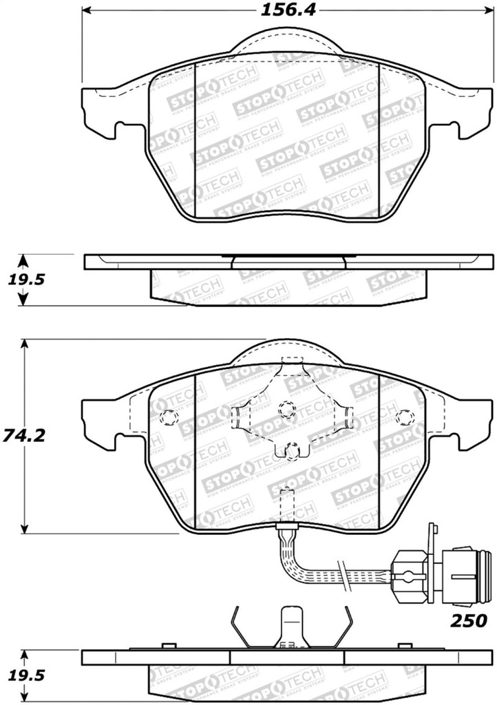 StopTech Premium Ceramic Rear Brake Pads - 308.05552