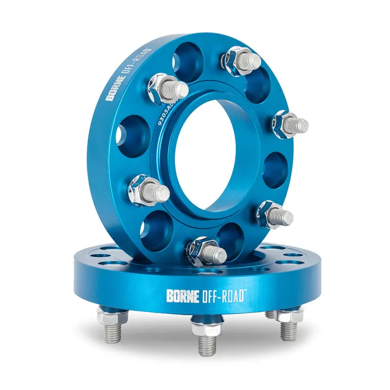 Borne Off-Road Wheel Spacers - 6x139.7 - 93.1 - 25mm - M12 - Blue Borne Off-Road