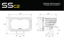 Load image into Gallery viewer, Diode Dynamics Stage Series 1 1/4 In Roll Bar Chase Light Kit SSC2 Sport - Yellow (Pair)