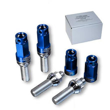 Load image into Gallery viewer, Project Kics Leggdura Racing Bolt &amp; Lock Set ZS44 (16 + 4 Locks) 28mm 14x1.50 60 Degree - Blue