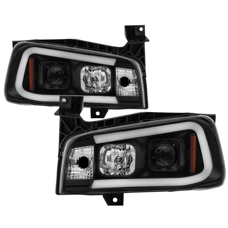 Spyder Dodge Charger 06-10 Projector Headlights - LED Light Bar - Black PRO-YD-DCH05V2-LB-BK SPYDER