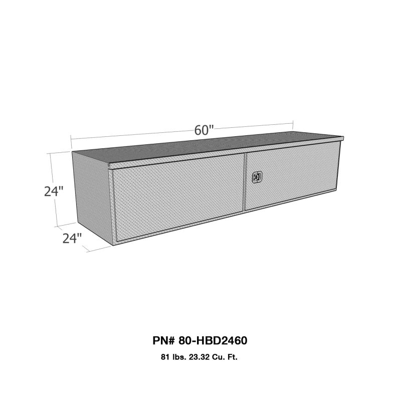 Westin/Brute HD Under Body 24in x 60in Barn Door w/ 3 Part Latch - Aluminum