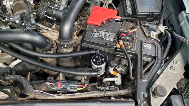 J&L 22-24 Ford Bronco Raptor 3.0L EcoBoost PCV Side Oil Separator 3.0 - Clear Anodized J&L