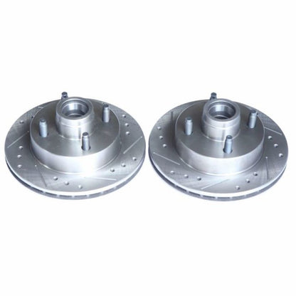 Power Stop 74-78 Ford Mustang Front Evolution Drilled & Slotted Rotors - Pair PowerStop