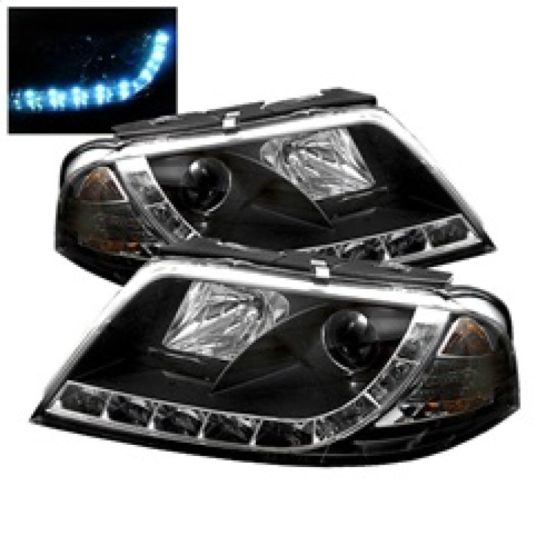 Spyder Volkswagen Passat 01-05 Projector Headlights DRL Black High H1 Low H1 PRO-YD-VP01-DRL-BK SPYDER