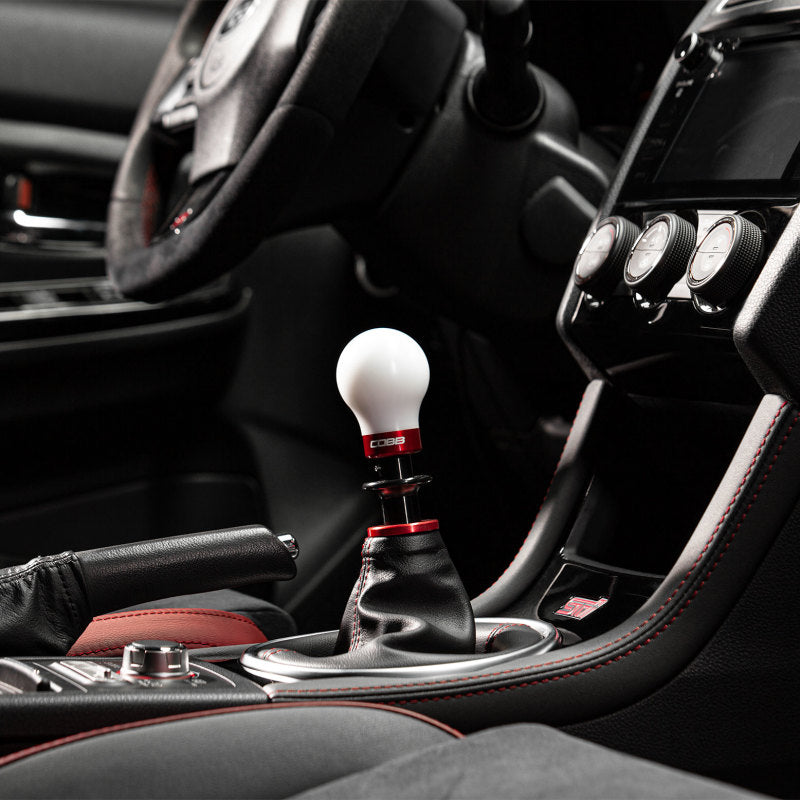 COBB Subaru 6-Speed Weighted COBB Shift Knob - White (Incl. Both Red + Blk Collars) 213360-W