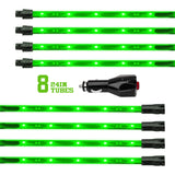 XK Glow Tube Single Color Underglow LED Accent Light Car/Truck Kit Green - 8x24In