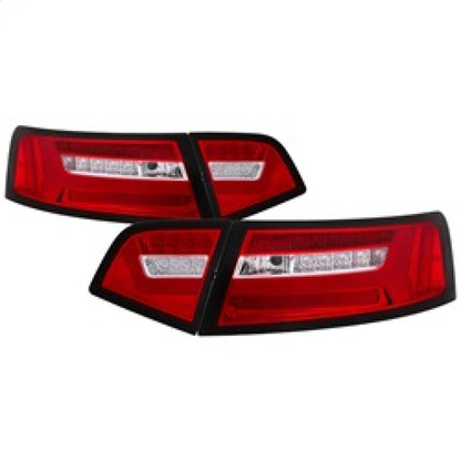 Spyder 09-11 Audi A6 LED Tail Lights - Red Clear (ALT-YD-AA609-LED-RC) SPYDER