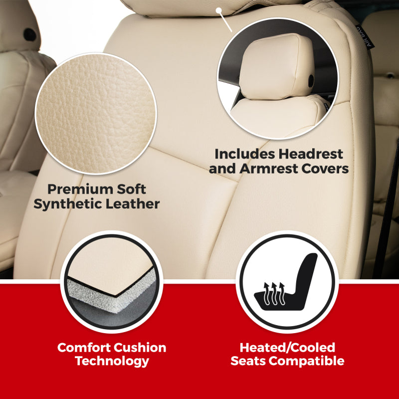 Covercraft 23-26 Ford F250-F550 SD Leatherette PrecisionFit Custom Front Row Seat Covers - Med Grey