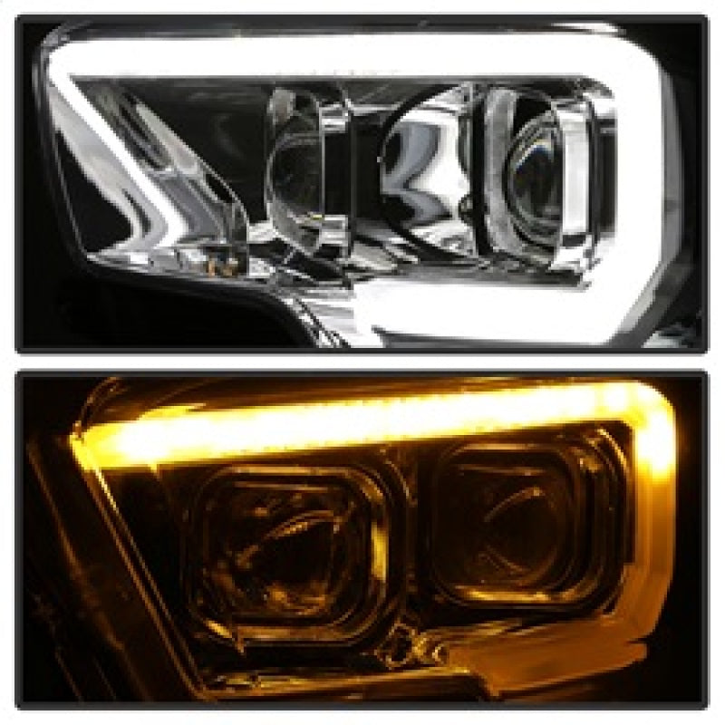 xTune Toyota Tacoma 16-18 DRL Light Bar Projector Headlights - Chrome PRO-JH-TTA16-LBDRL-C SPYDER
