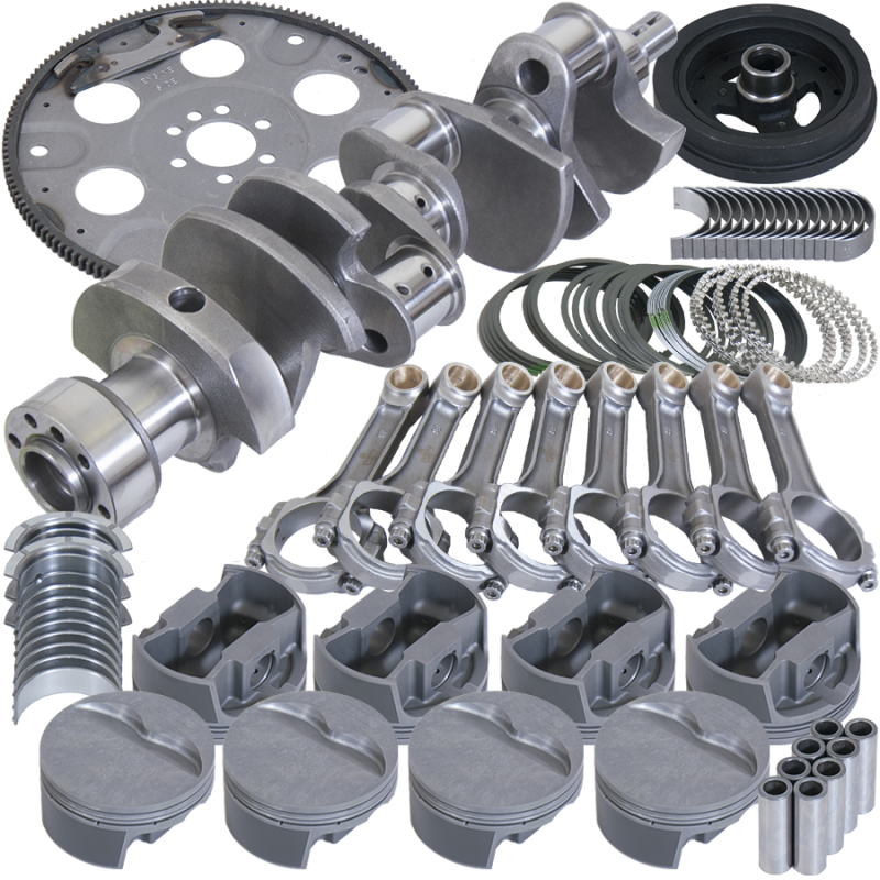 Eagle Chevy 350 1Pc 3.750in Crank 5.700in I-Beam Rod 4.060in Pistons 153 Tooth FP Balanced Assembly