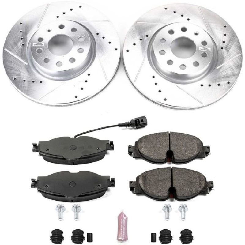 Power Stop 15-18 Audi A3 Front & Rear Z23 Evolution Sport Coated Brake Kit