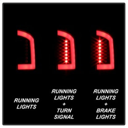 Spyder 07-09 Dodge Ram 2500/3500 V3 Light Bar LED Tail Lights - Black (ALT-YD-DRAM06V3-LBLED-BK) SPYDER