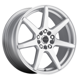 Raceline 131S Evo 17x7.5in / 4x100/4x108 BP / 40mm Offset / 72.62mm Bore - Silver & Machined Wheel