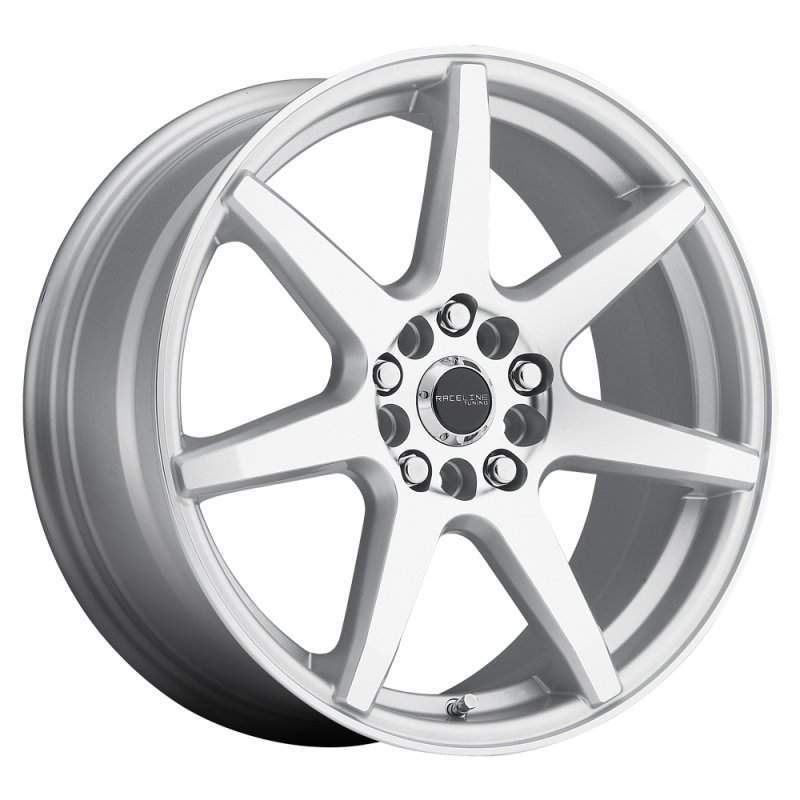 Raceline 131S Evo 18x7.5in / 5x100/5x114.3 BP / 42mm Offset / 72.62mm Bore - Silver & Machined Wheel