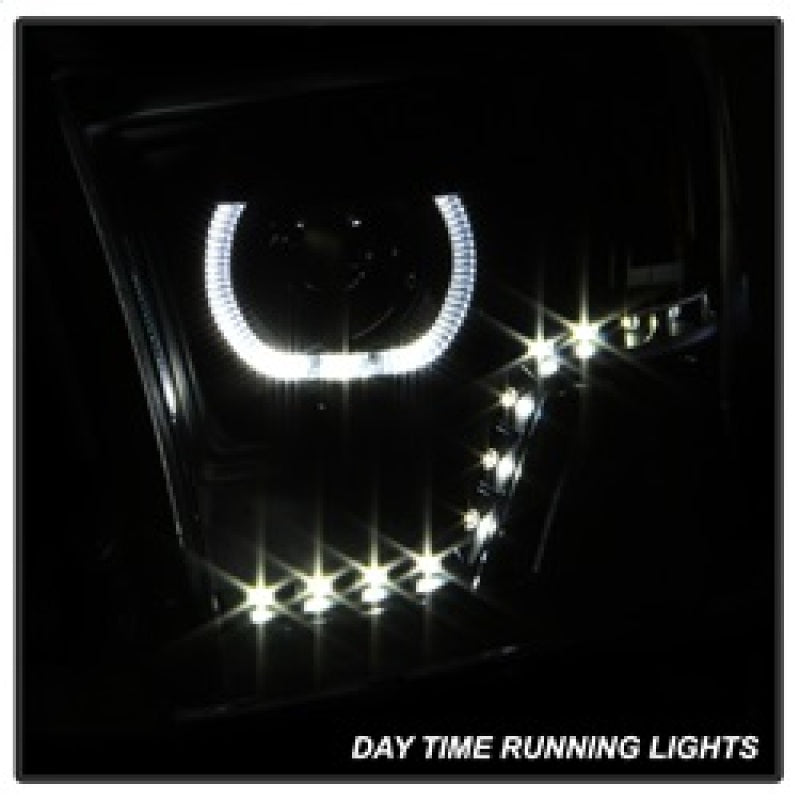 xTune Dodge Ram 2009-2014 Halo LED Projector Headlights - Black PRO-JH-DR09-CFB-BK SPYDER