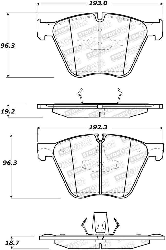 StopTech Premium Ceramic Rear Brake Pads - 308.14430