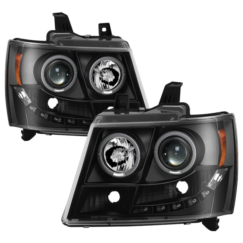 Spyder Chevy Suburban 1500 07-14 Projector Headlights LED Halo LED All Black PRO-YD-CSUB07-HL-BKV2 SPYDER