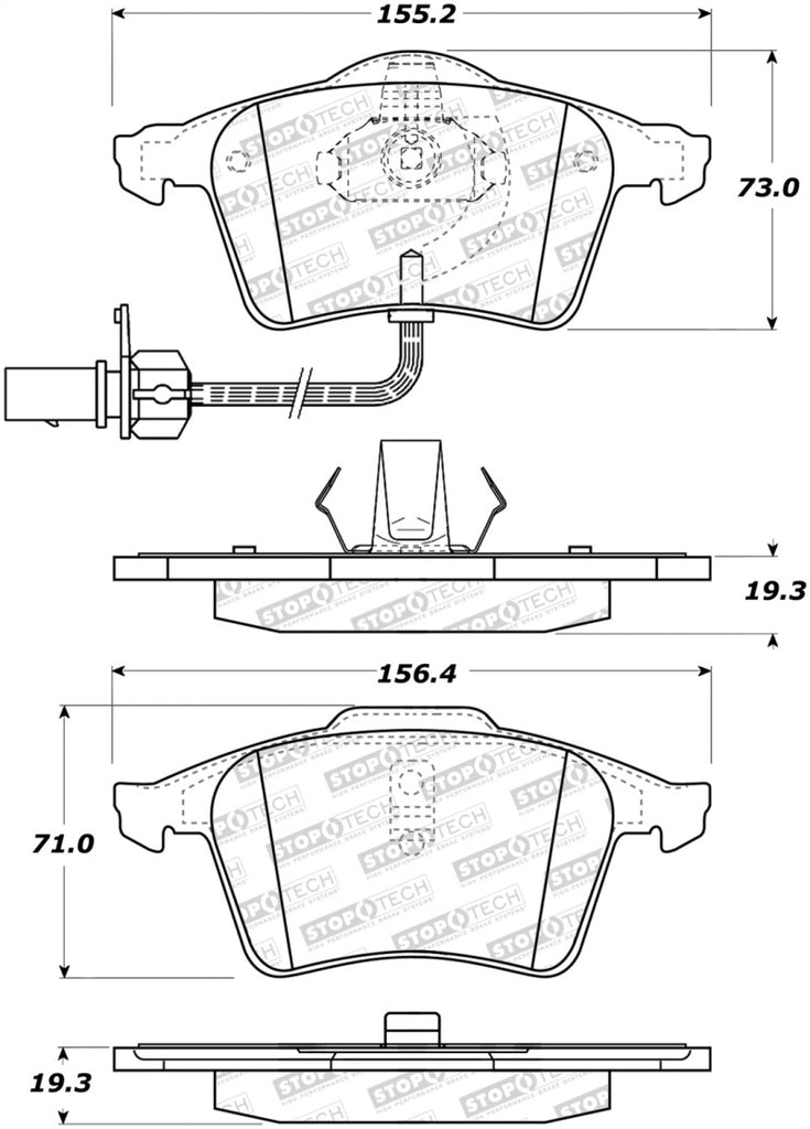 StopTech Premium Ceramic Brake Pads - 308.09150