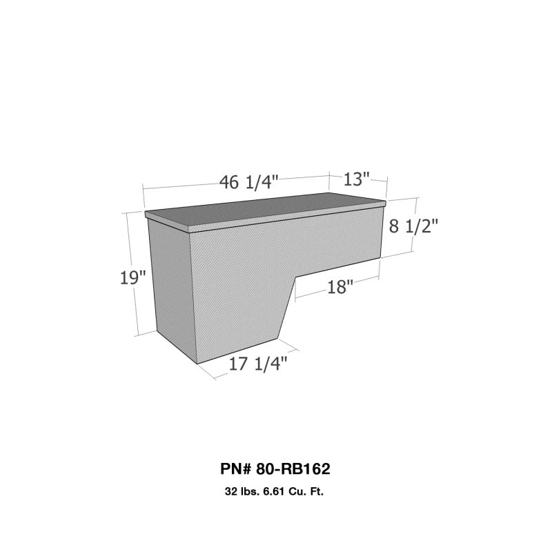 Westin/Brute Pork Chop Tool Box Driver Side 46in Wide - Aluminum