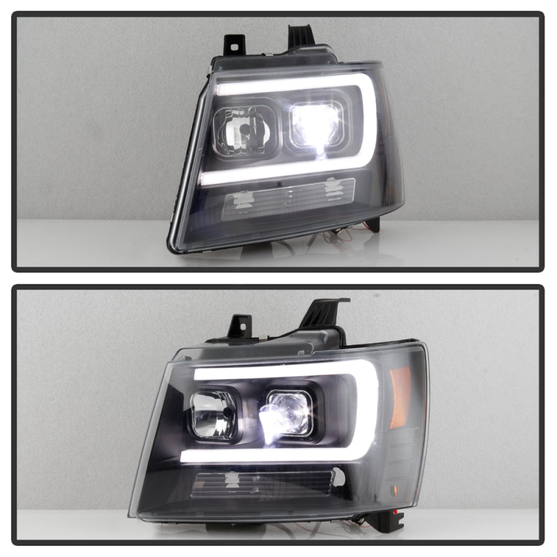 Spyder Chevy Suburban 1500/2500 07-14 Tahoe 07-14 LED Headlights Black PRO-YD-CSUB07V2PL-BK SPYDER