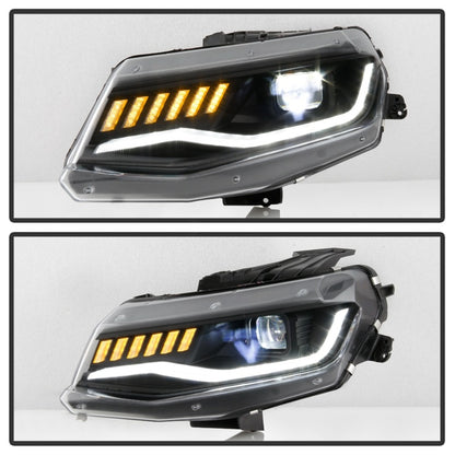 Spyder Chevy Camaro 16-18 HID Model Full LED Headlights Black PRO-YD-CCAM16HIDAP-SEQ-BK SPYDER