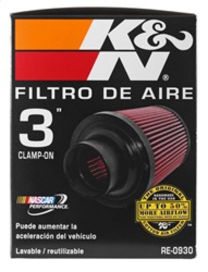 K&N Universal Rubber Filter - Round Tapered 6in Base OD x 3in Flange ID x 6in H K&N Engineering