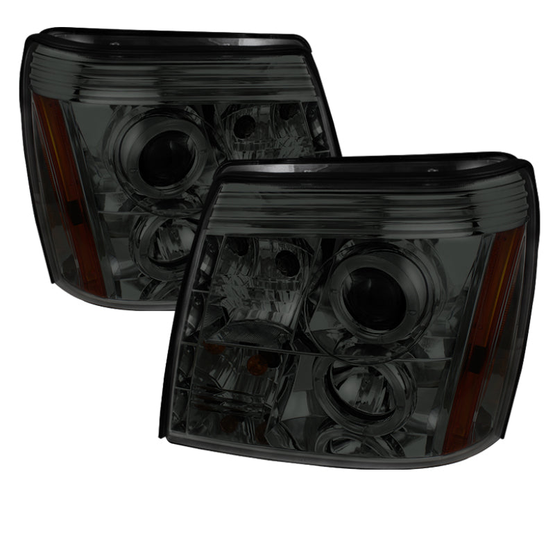 Spyder Cadillac Escalade 02-06 Projector Halogen Model- LED Halo DRL Smke PRO-YD-CE02-DRL-SM SPYDER