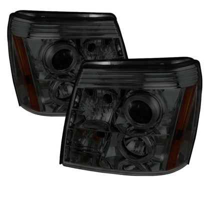 Spyder Cadillac Escalade 02-06 Projector Halogen Model- LED Halo DRL Smke PRO-YD-CE02-DRL-SM SPYDER