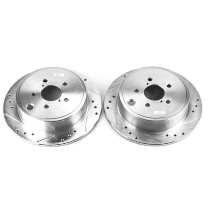 Power Stop 13-16 Subaru BRZ Rear Evolution Drilled & Slotted Rotors - Pair PowerStop