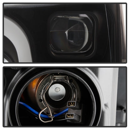 Spyder 18-19 Ford F-150 Proj Headlights - Halogen Model - LED Seq Turn - Blk PRO-YD-FF15018-LBSEQ-BK SPYDER