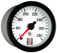 Load image into Gallery viewer, Autometer Stack 52mm 140-280 Deg F 1/8in NPTF Male Pro Stepper Motor Oil Temp Gauge - White