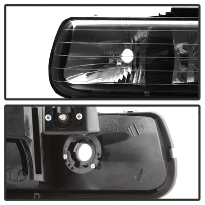 Xtune Chevy TahOE 00-06 Amber Crystal Headlights Black HD-JH-CSIL99-BK SPYDER