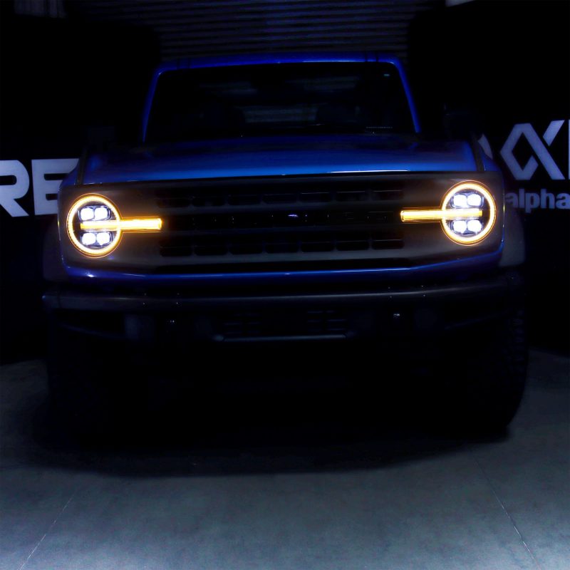 AlphaRex 880260 21-23 Ford Bronco NOVA LED Projector Headlights Black