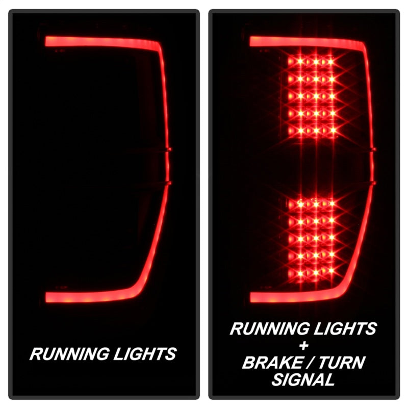 xTune 09-14 Ford F-150 Light Bar LED Tail Lights - Black (ALT-JH-FF15009-LBLED-BK) SPYDER