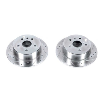 Power Stop 13-18 Lexus ES300h Rear Evolution Drilled & Slotted Rotors - Pair PowerStop