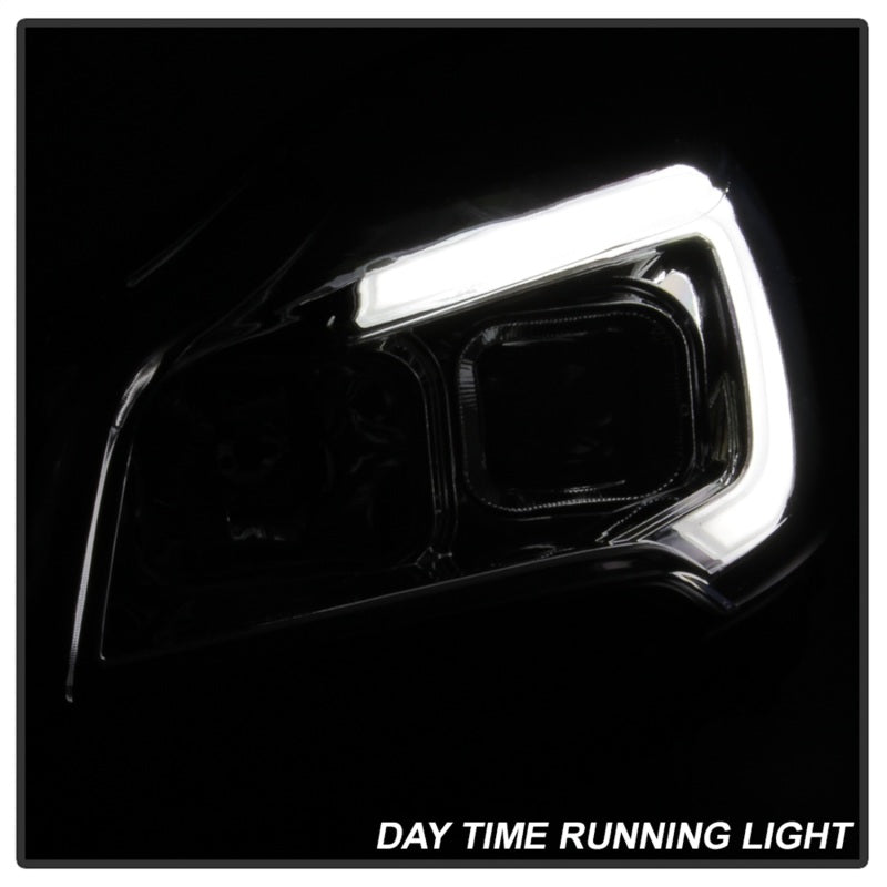 xTune 13-16 Ford Escape 13-16 LED Light Bar Halogen Proj Headlights - Chrome (PRO-JH-FESCA13-LB-C) SPYDER