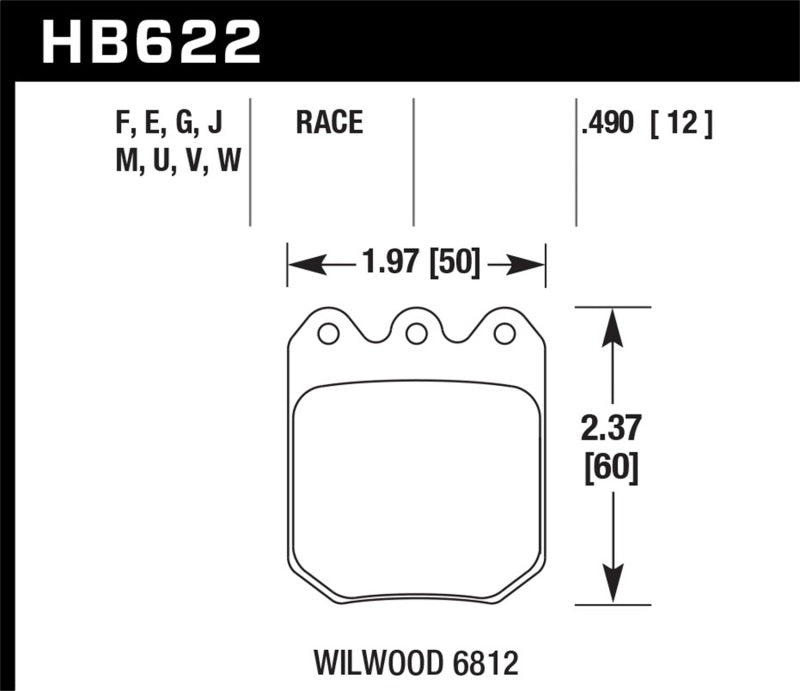 Hawk Performance DTC-50 Brake Pads - HB622V.490 Hawk Performance