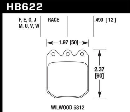 Hawk Performance DTC-50 Brake Pads - HB622V.490 Hawk Performance