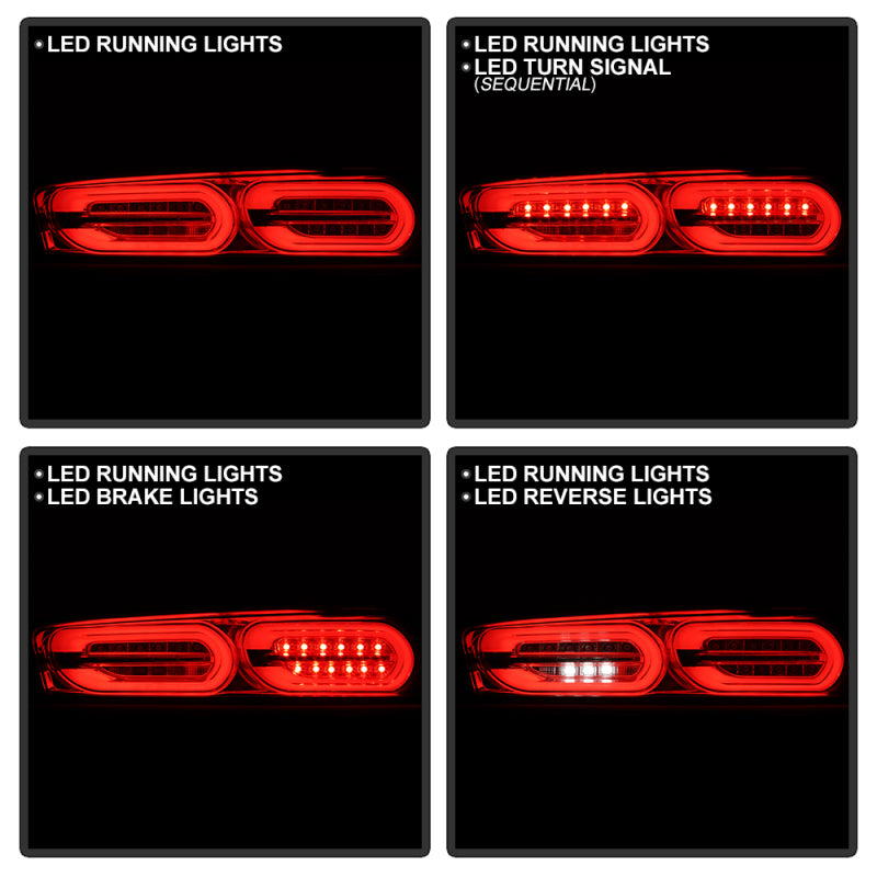 Spyder Chevy Camaro 16-18 Halogen LED Tail Lights Chrome ALT-YD-CCAM16HAL-SEQ-C SPYDER