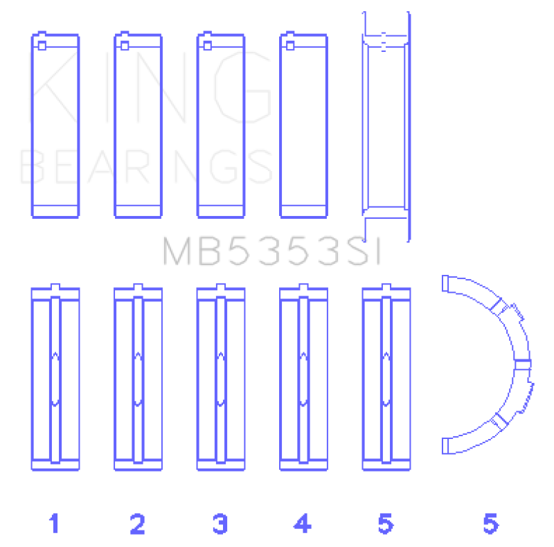 King Engine Bearings Ford 281 4.6L Sohc 16V (Size +0.25mm) Main Bearing Set King Engine Bearings