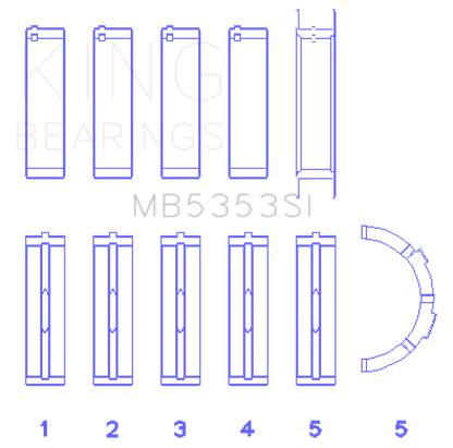 King Engine Bearings Ford 281 4.6L Sohc 16V (Size +0.25mm) Main Bearing Set King Engine Bearings