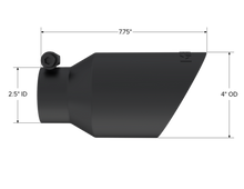 Load image into Gallery viewer, MBRP Universal 4in OD Dual Wall Angled 2.5in Inlet 8in Lgth Exhaust Tip - Black - T5123BLK