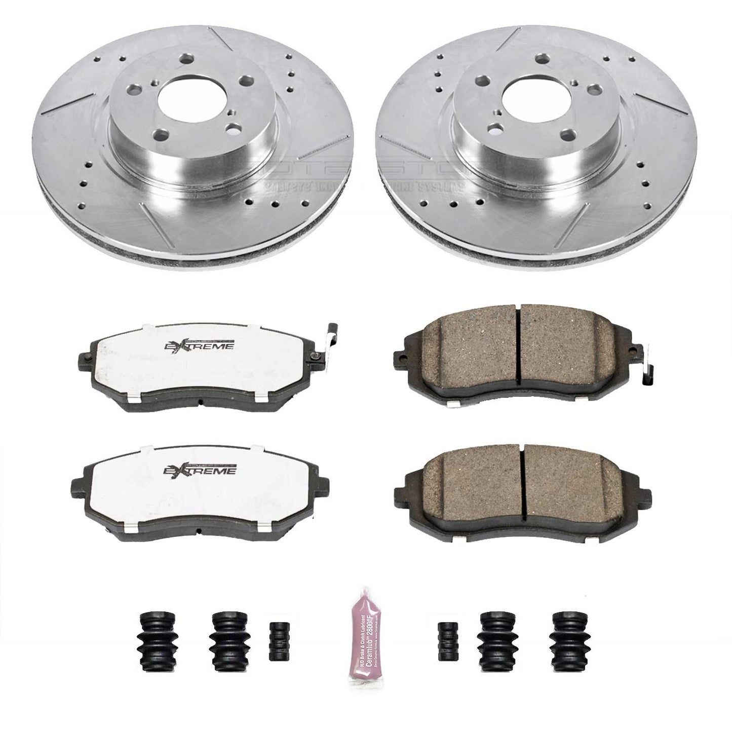 Power Stop 02-04 Subaru Legacy Front & Rear Z26 Street Warrior Brake Kit w/Calipers