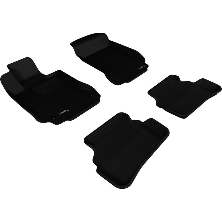 3D MAXpider L1MB00901509 2008-2014 Mercedes-Benz C-Class Sedan W204 Kagu 1st & 2nd Row Floormats - Black