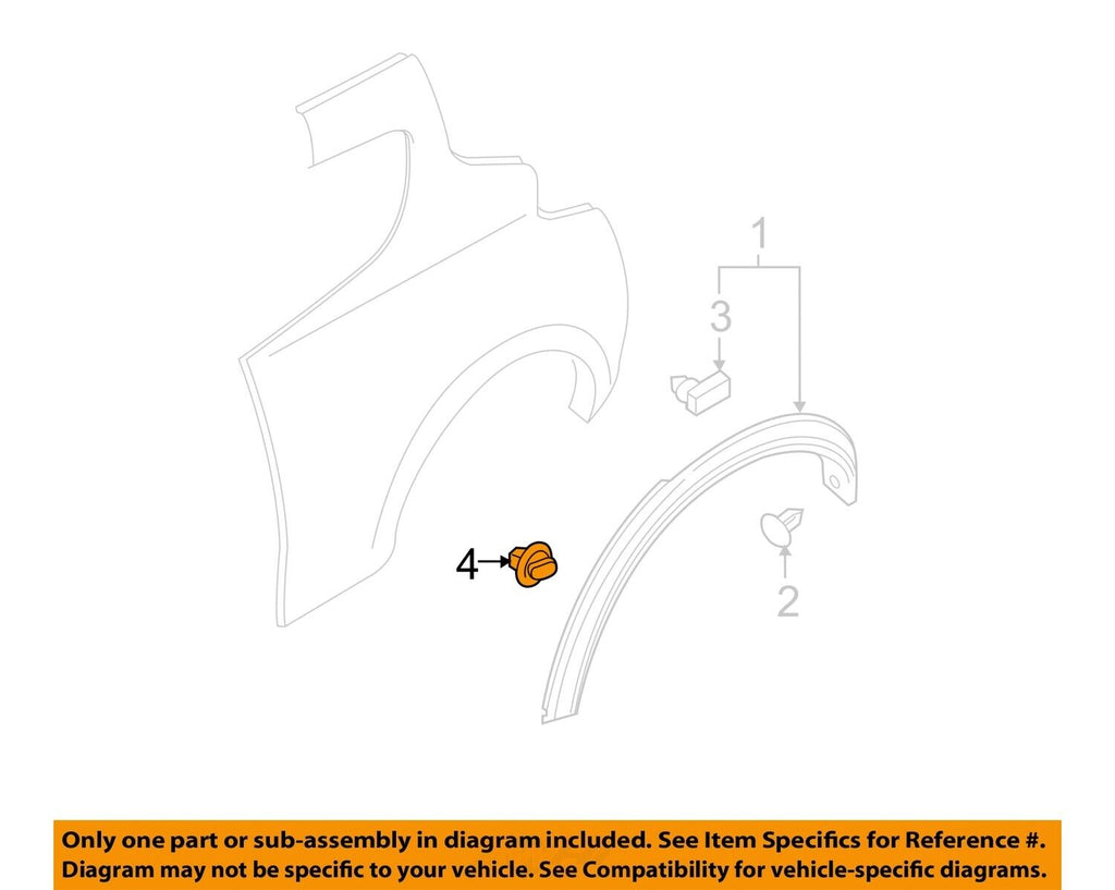 OEM Nissan Wheel Well Opening Molding Grommet  - 76848-JG00B