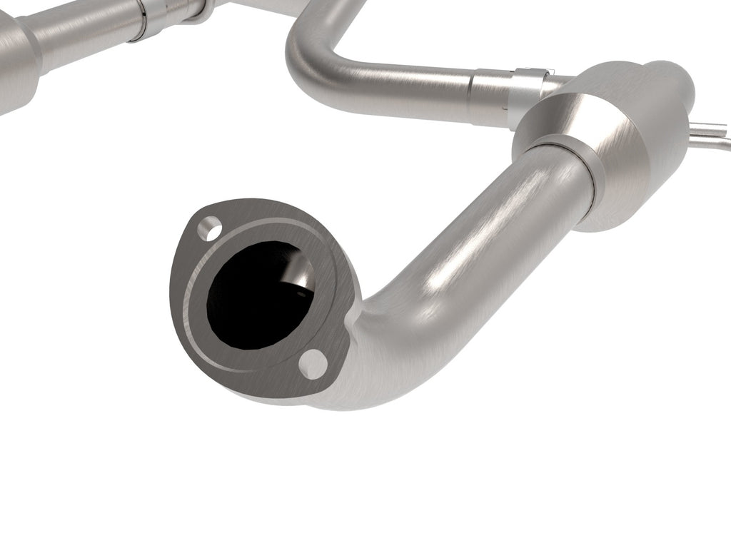 AFE Toyota Tacoma 16-18 V6-3.5L (2WD) Twisted Steel Y-Pipe 2-1/2 IN 409 Stainless Steel w/ Cat - 48-46011-RC