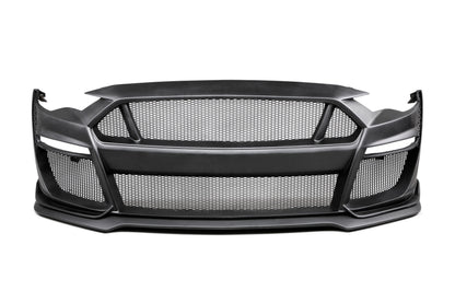 Anderson Composites 2018-2023 Ford Mustang (GT500 Style) Fiberglass Front Bumper With Fiberglass Grille/Front Lip - AC-FB18FDMU-ST-GF