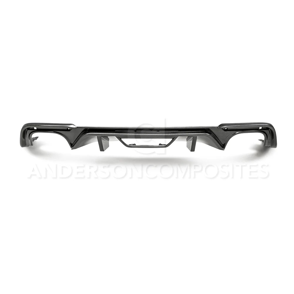 Anderson Composites 18-23 Ford Mustang OE Carbon Fiber Quad Tip Rear Diffuser - AC-RL18FDMU-AO